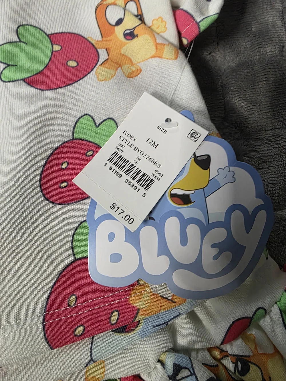 Bluey Strawberry Print Toddler Dress